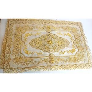 Vintage PVC Vinyl Gilded Look Placemats Set Of 6 New